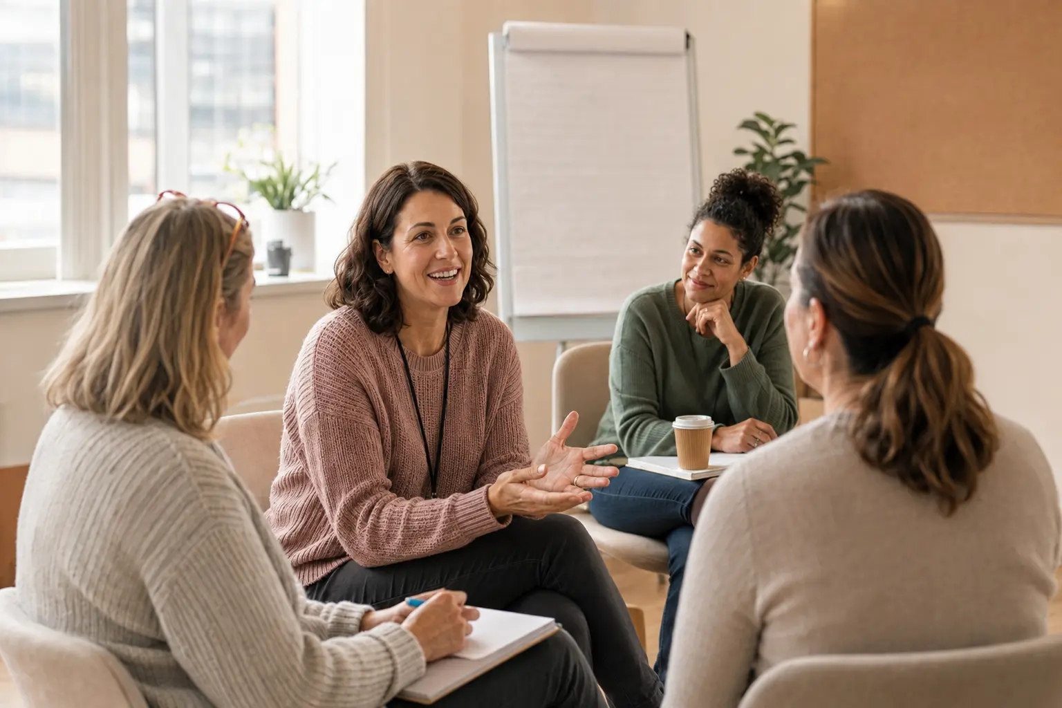 Childcare professionals taking part in face-to-face safeguarding training with CALA