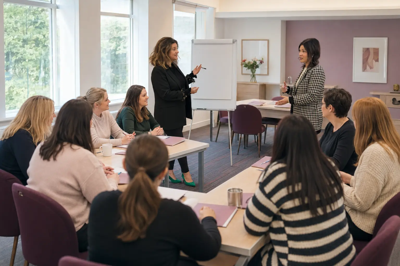 CALA founders Clare MacAnulty and Allison Edwards delivering safeguarding training to Early Years practitioners